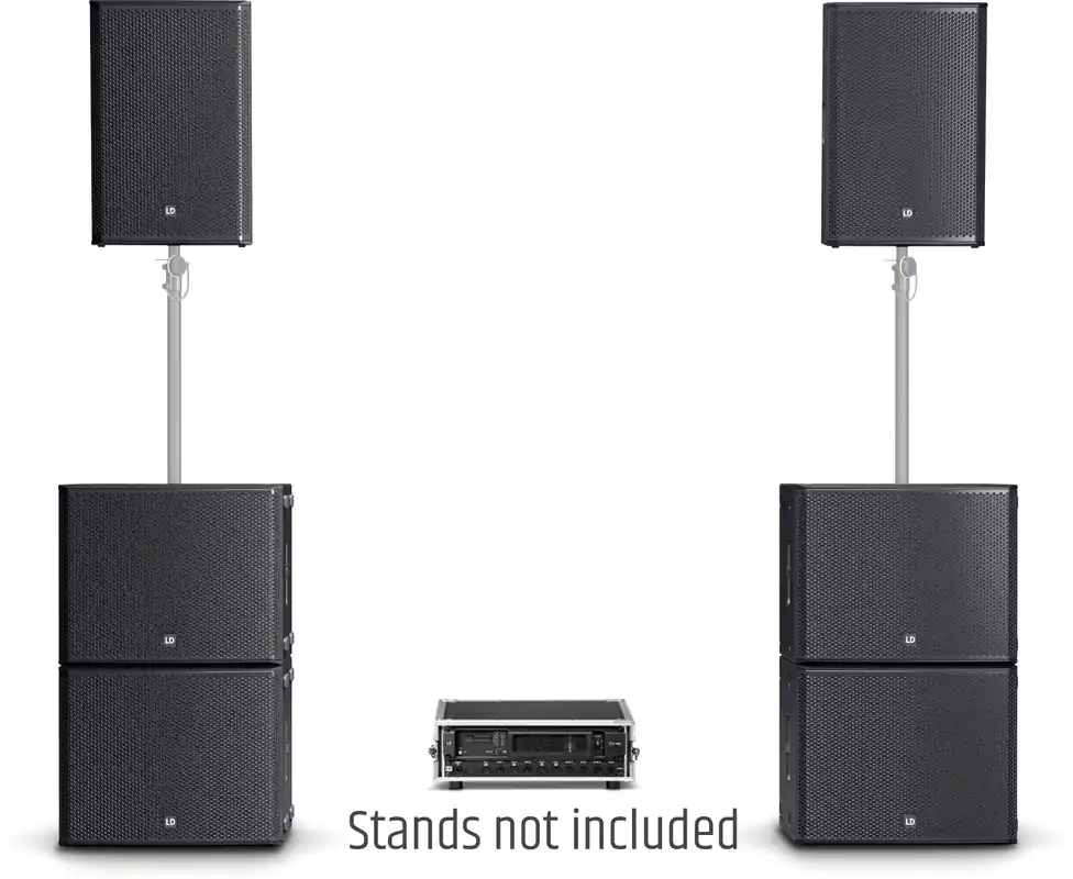 LD Systems STINGER G3 IMPACT SET- 2x15" Passiv-PA-Lautsprecher,4x18" Passiv-Subwoofer+Endstufen-Rack Zertifiziert