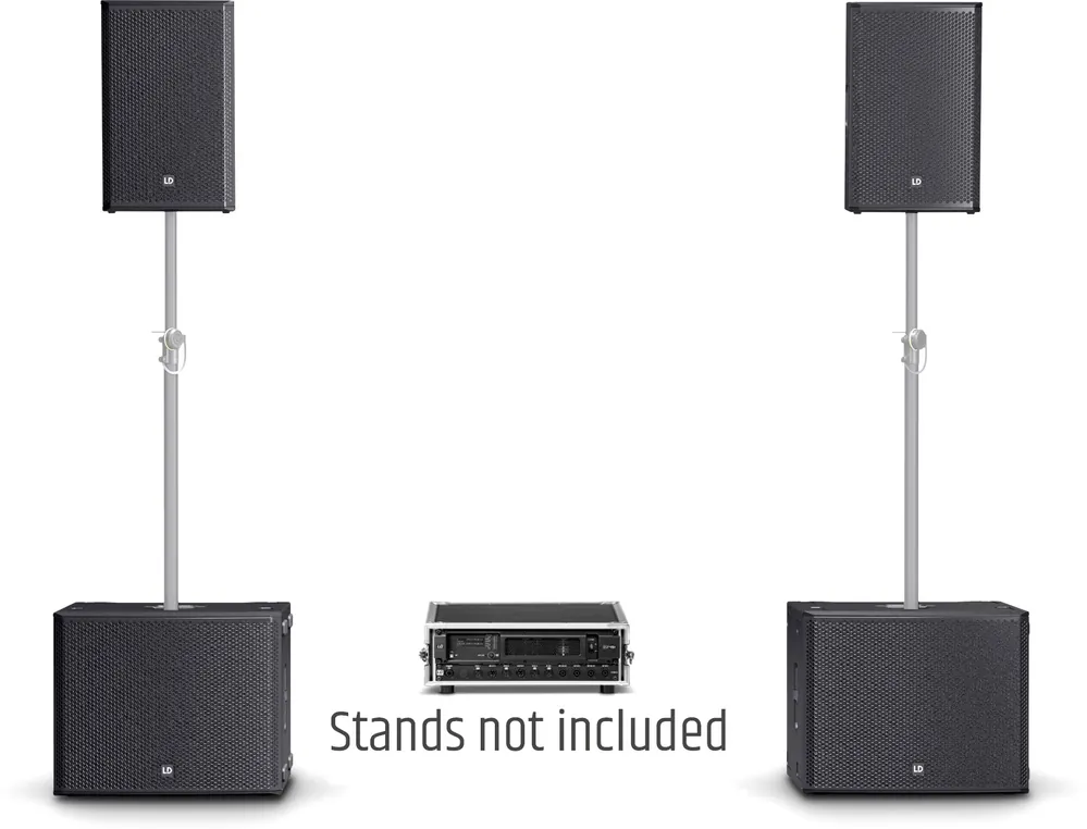 LD Systems STINGER G3 POWER SET- 2x12" Passiv-PA-Lautsprecher, 2x18" Passiv-Subwoofer+Endstufen-Rack Highlight
