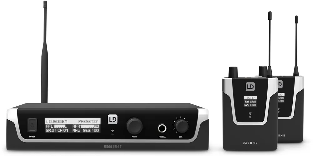Sonderaktion LD Systems U505 IEM BUNDLE - In-Ear Monitoring-System mit 2 x Bodypack - 584 - 608 MHz