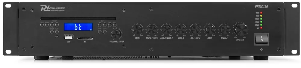 Power Dynamics PRC120 100V Mixer-Verstärker mit CD 120W Echt