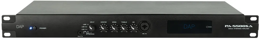 DAP-Audio PA-5500SA 1U Internetradio mit 460 W Verstärker, BT 5.0, Mikrofon-/Line-Eingang und Billig