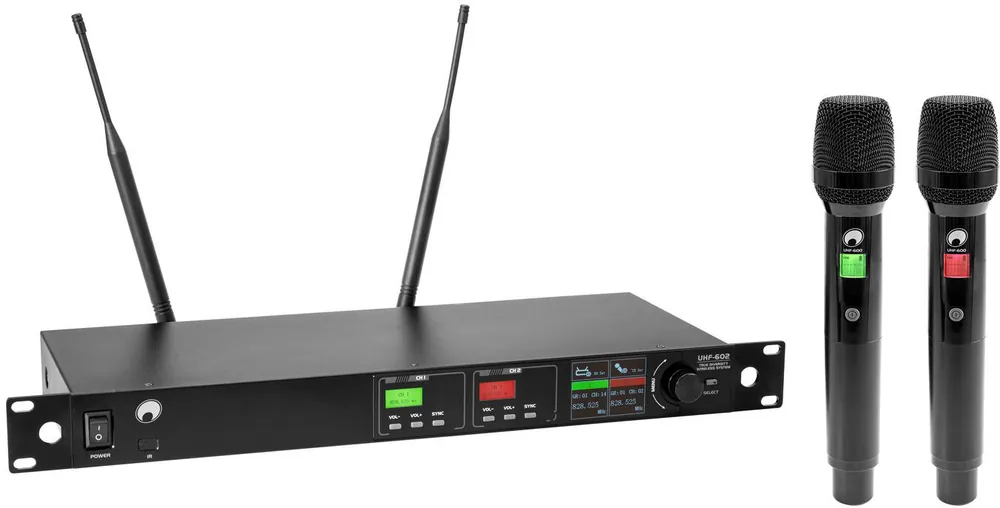 Expressversand OMNITRONIC UHF-602 2-Kanal Funkmikrofon-System 520-554 MHz