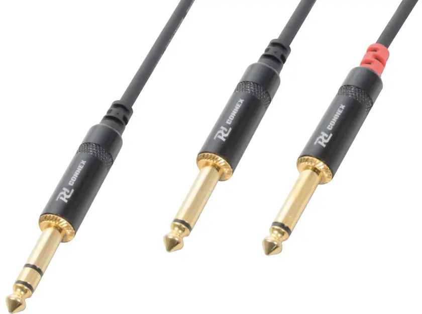 Expressversand PD-Connex CX76-09 Kabel 6,3 Stereo – 2x6,3 Mono 0,9 m