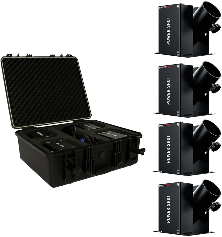 4x Magic FX POWERSHOT- Konfetti Streamer inkl. Case -Sonderaktion- Preiswert