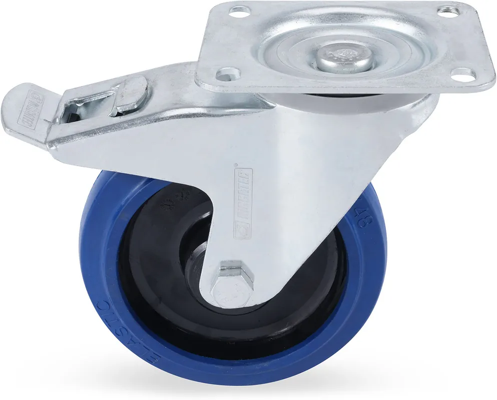 Kostenfreie Lieferung Riggatec Lenkrolle mit Bremse 160mm BLUE WHEEL