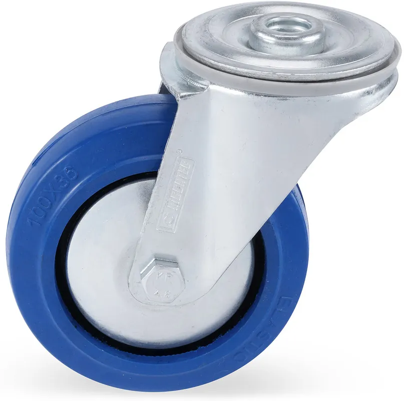 Garantierte Lieferung Riggatec Lenkrolle mit runder Montageplatte 100mm BLUE WHEEL