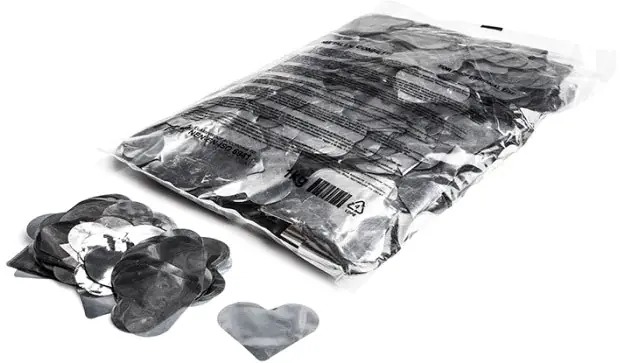 Magic FX Metallic Konfetti Herzförmig Ø55mm - Silver 1kg Preis Gesenkt