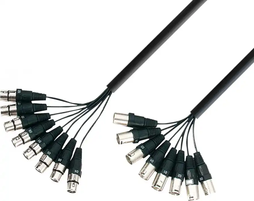Adam Hall Cables K3 L8 MF 0300 Multicore Kabel 8 x XLR male auf 8 x XLR fe Neuheit