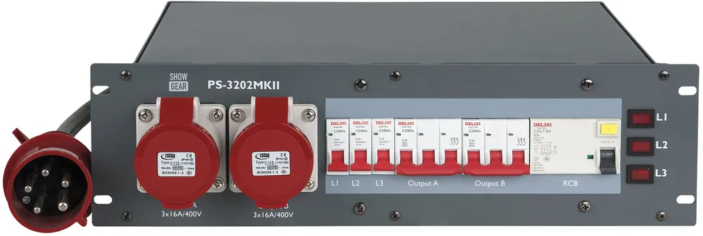 SHOWGEAR PS-3202 MKII CEE 32 A 6x Schuko - 2x CEE 16 A 5P Aktuell