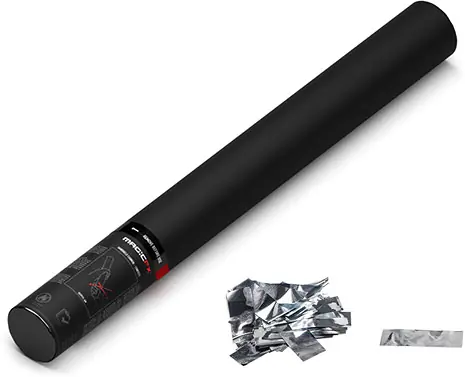 Magic FX Handbetriebene Konfettikanone 50cm - Silber Metallic Super-Preis