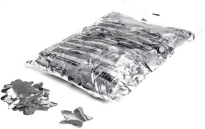 Magic FX Metallic Konfetti Sternförmig Ø55mm - Silber 1kg Wochenendangebot