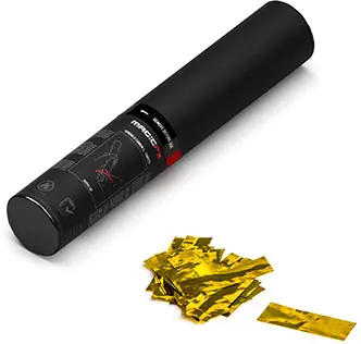 Schneller Versand Magic FX Handbetriebene Konfettikanone S 28cm - Gold Metallic
