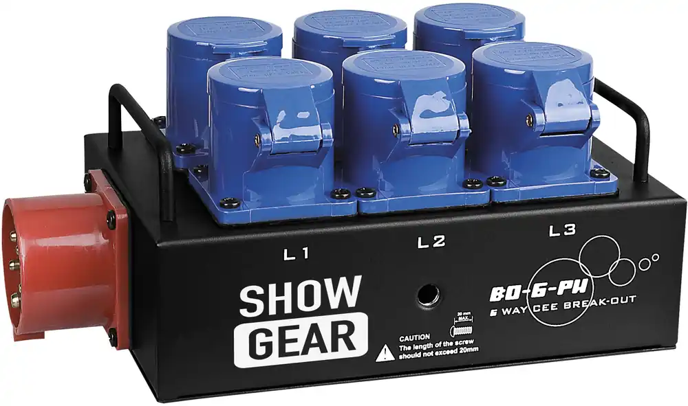 SHOWGEAR BO-6-PWC CEE 16 A auf 6 x CEE 16 A Super-Preis