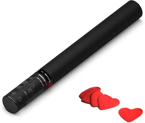 Magic FX Handbetriebene Konfettikanone Herzen 50cm - Rot Sonderaktion