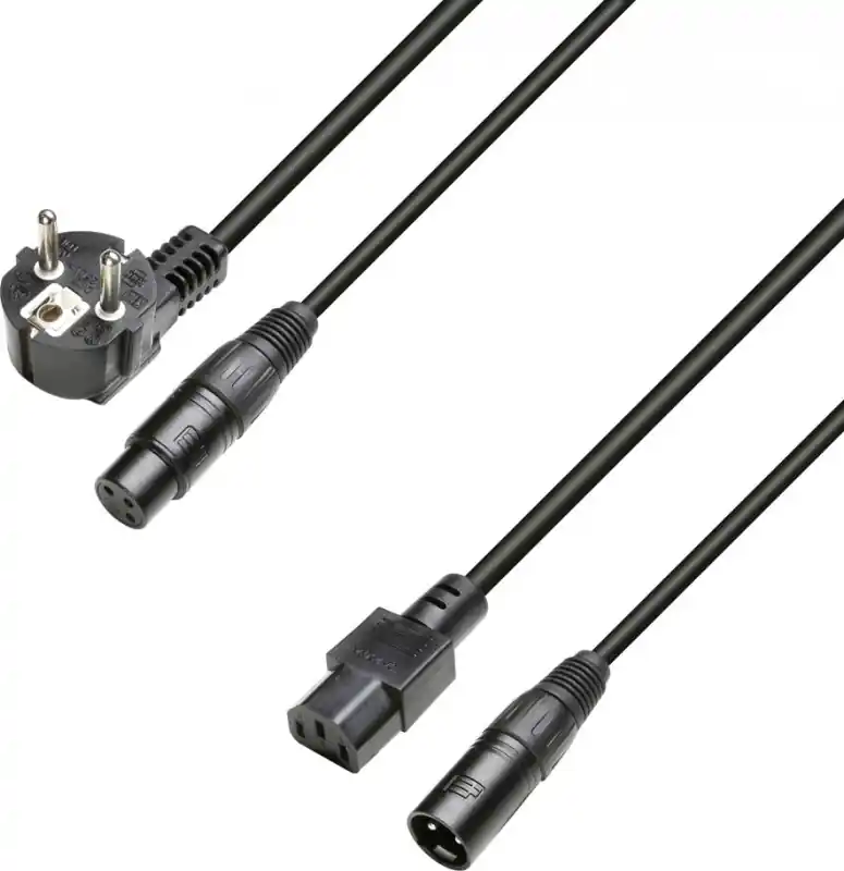 Adam Hall Cables 8101 PSAX 0500 Netz- und Audiokabel CEE7/7 & XLR Direkt Vom Hersteller