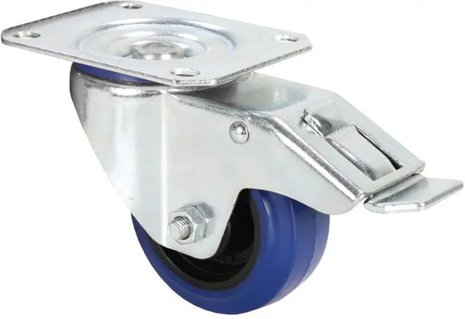 Top-Angebot Adam Hall Hardware 372091 Lenkrolle 80 mm mit blauem Rad und Feststeller