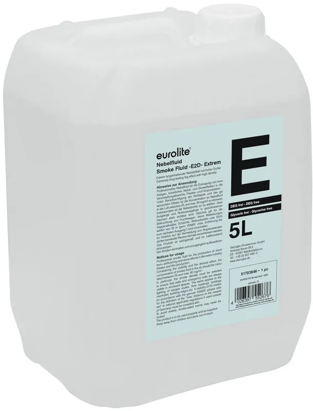 Preisreduziert EUROLITE Smoke Fluid -E2D- Extrem Nebelfluid 5l