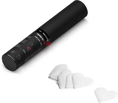Magic FX Handbetriebene Konfettikanone S 28cm Herzen - Weiß Neuheit