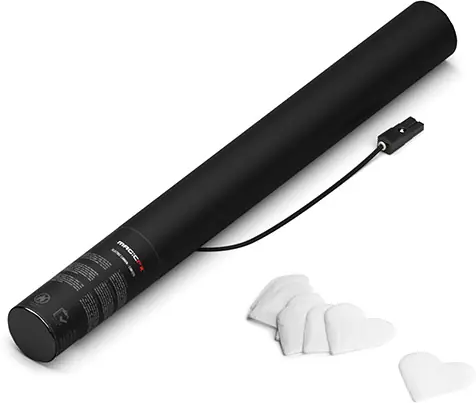 Magic FX Elektrische Konfettikanone Herzen 50cm - Weiß Versand Am Gleichen Tag