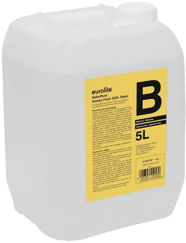 EUROLITE Smoke Fluid -B2D- Basic Nebelfluid 5l Solange Der Vorrat Reicht