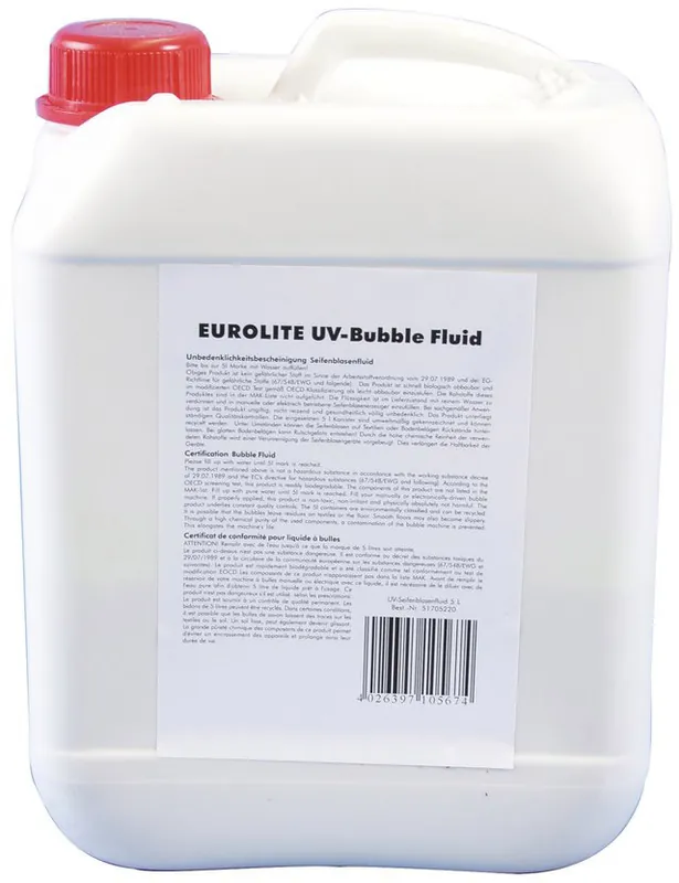 EUROLITE UV-Seifenblasenfluid 5l gelb Garantierte Lieferung
