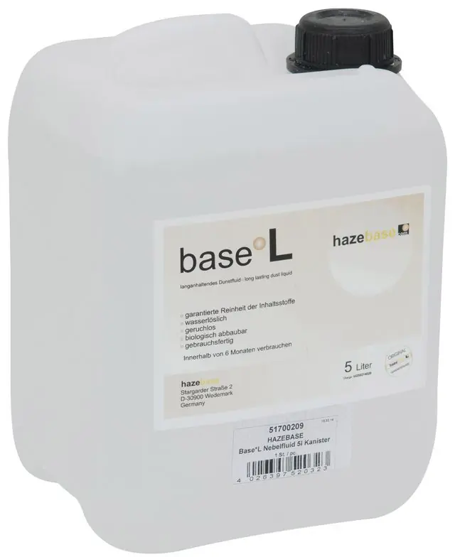 Solange Der Vorrat Reicht HAZEBASE Base*L Nebelfluid 5l Kanister