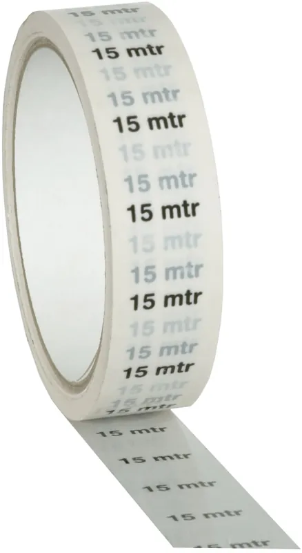 SHOWGEAR Markierungsband / Indikatorband Weiß „15 m“ – 25 mm / 33 m Angebot