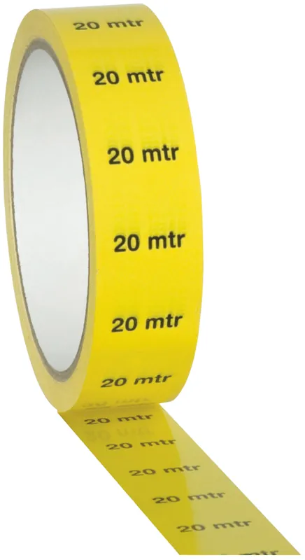 Sonderaktion SHOWGEAR Markierungsband / Indikatorband Gelb „20 m“ – 25 mm / 33 m