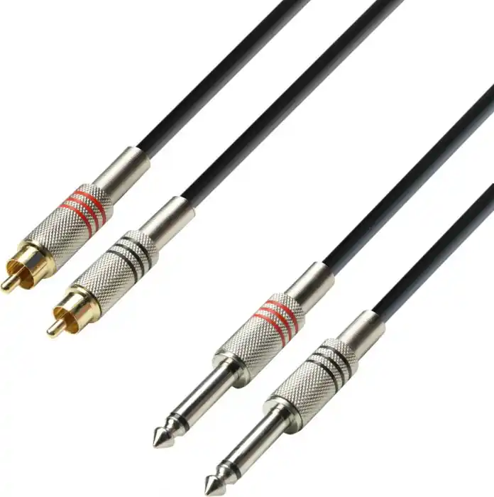 Adam Hall Cables K3 TPC 0100 Audiokabel 2 x Cinch male auf 2 x 6,3 mm Klin Sonderangebot