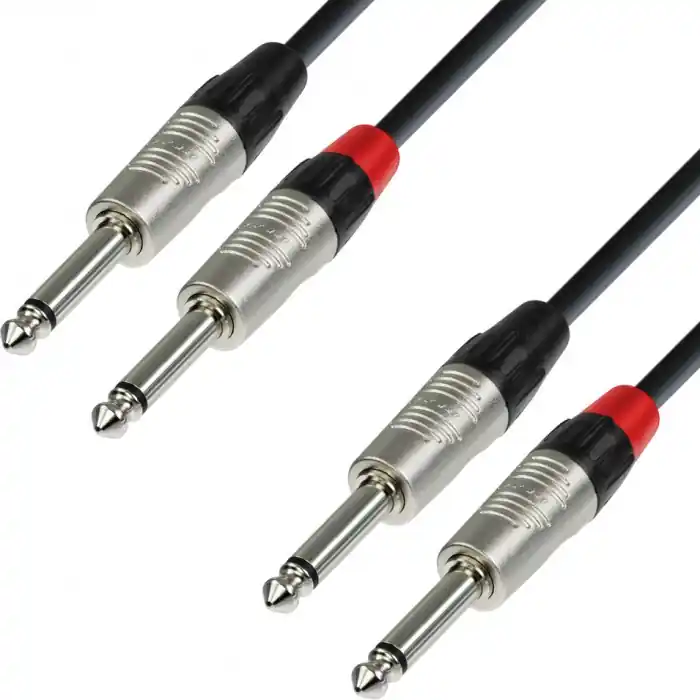 Adam Hall Cables K4 TPP 0600 Audiokabel REAN 2 x 6,3 mm Klinke mono auf 2 Kostenloser Versand
