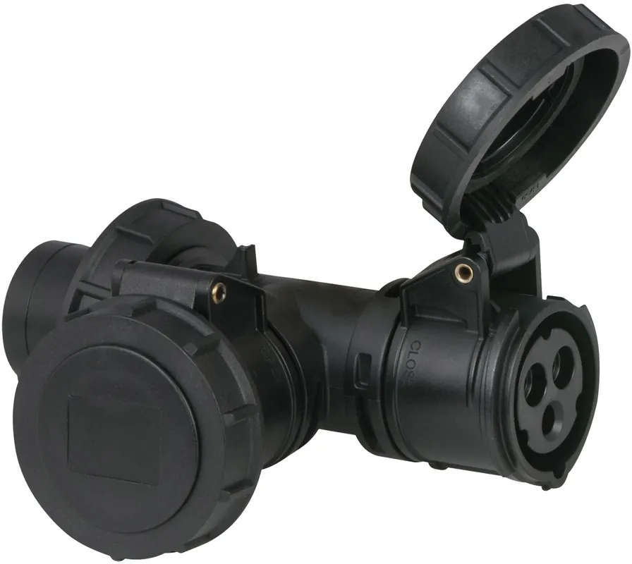 PCE T-Verbindung 2-Wege 16/3 – Stecker 16/3 CEE IP67 Kostenloser Rückversand