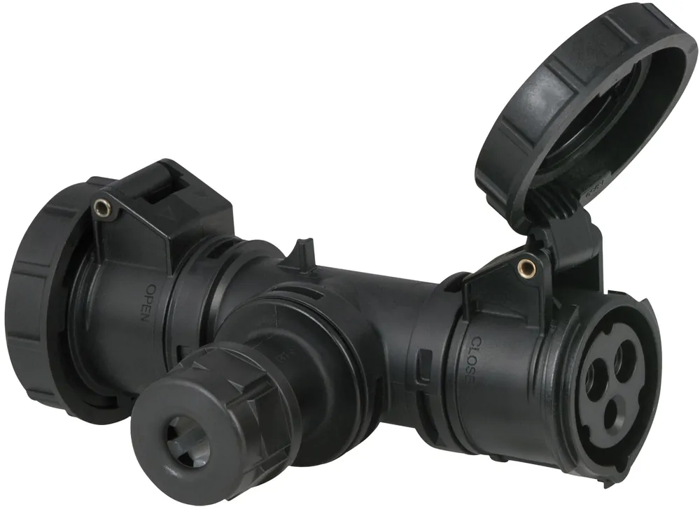 Knallerangebot PCE T-Verbindung 2-Wege 16/3 - Kabelverschraubung CEE IP67