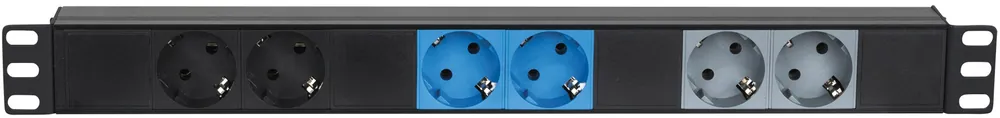 Schneller Versand SHOWGEAR 19" 1HE CEE16A auf 6x Steckdosen 3-Phasen-Splitter