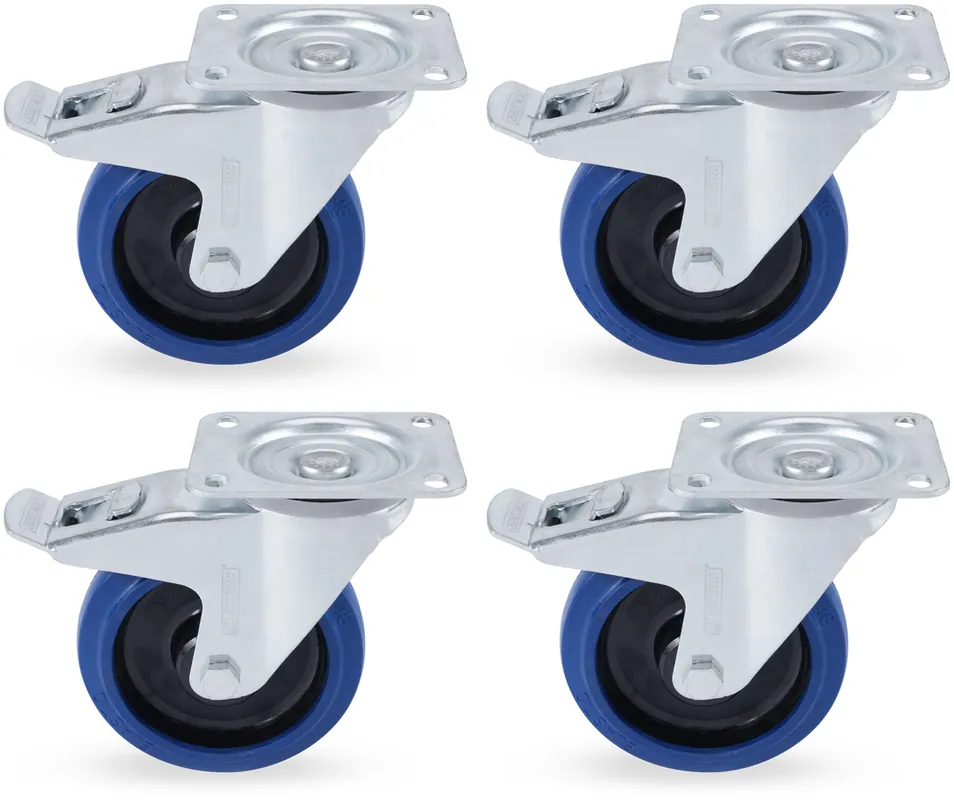 Riggatec Lenkrollensatz 160mm BLUE WHEEL 4x mit Bremse Top-Angebot