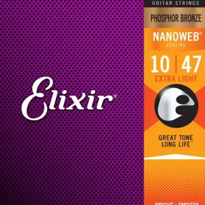 ELIXIR 16002 NANOWEB PH 10-47 Beschichtete Akustikgitarrensaiten Preisreduziert