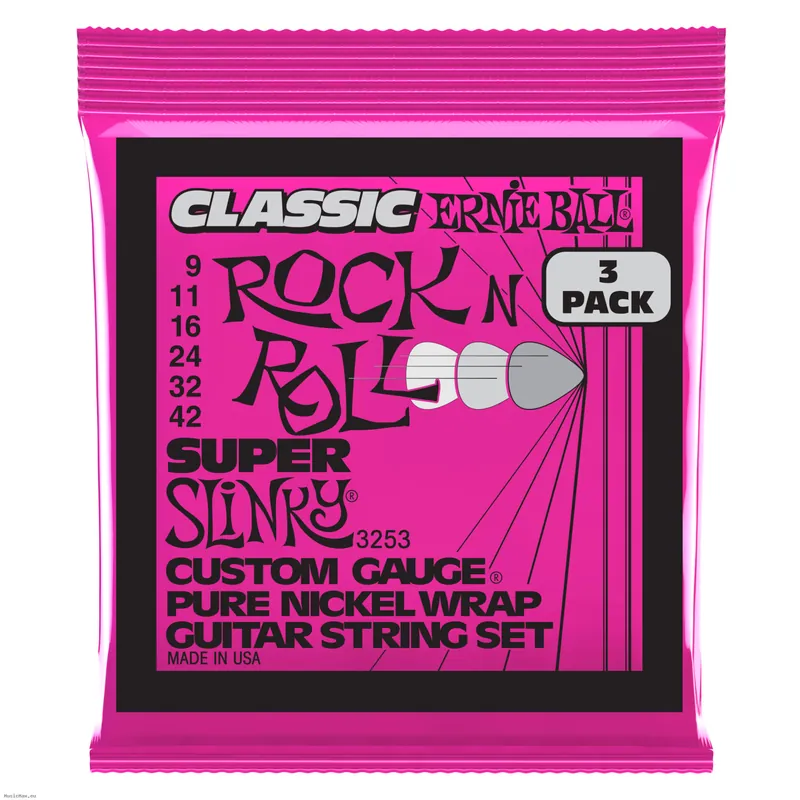 Saisonangebot ERNIE BALL 3253 SUPER SLINKY 3-Pack 9-42 E-Gitarrensaiten