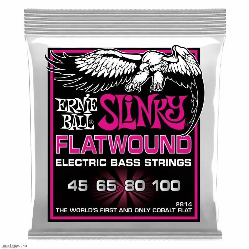 Billig ERNIE BALL 2814 FLATWOUND SLINKY 45-100 Flatwound Bass Saiten