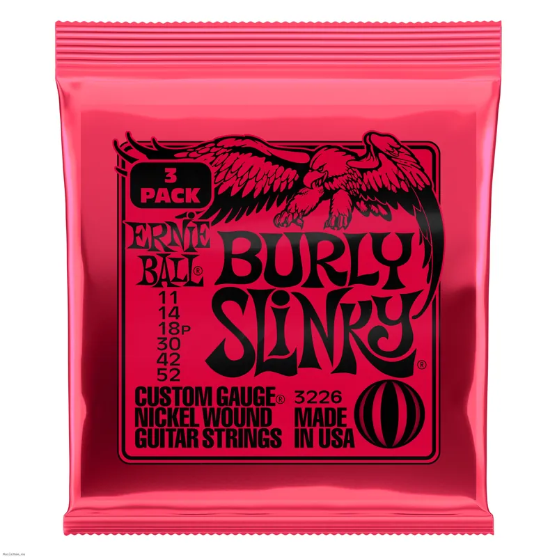 ERNIE BALL 3226 BURLY SLINKY 3-Pack 11-52 E-Gitarrensaiten Kostenloser Versand