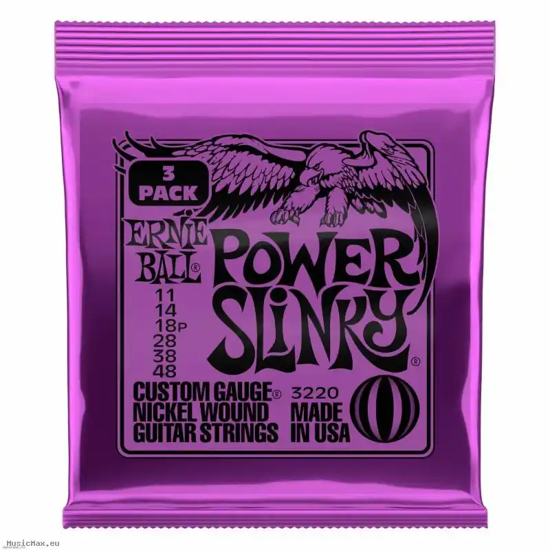 ERNIE BALL 3220 POWER SLINKY 3 PACK 11-48 E-Gitarrensaiten Nur Heute