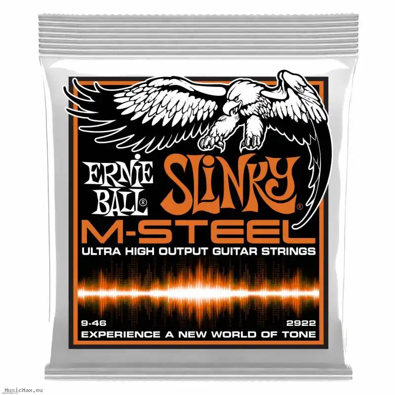 ERNIE BALL 2922 M-STEEL 9-46 E-Gitarrensaiten Direkt Vom Hersteller