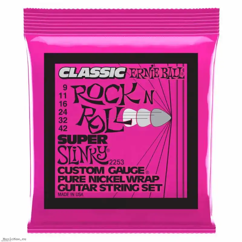 ERNIE BALL 2253 SUPER SLINKY 9-42 E-Gitarrensaiten Solange Der Vorrat Reicht