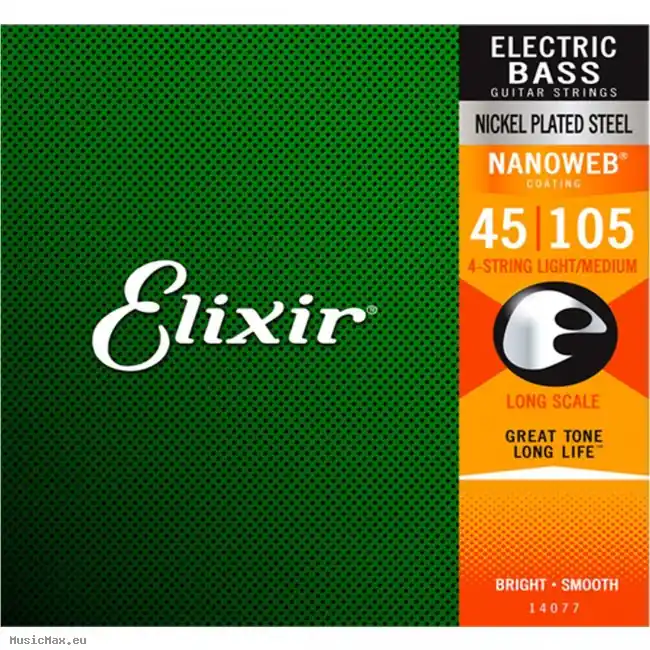 Preis Gesenkt ELIXIR 14077 NANOWEB 45-105 Beschichtete Bass Saiten