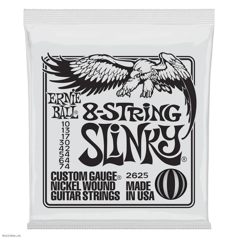 Direktkauf ERNIE BALL 2625 SLINKY 10-74 8-saitige E-Gitarren Saiten