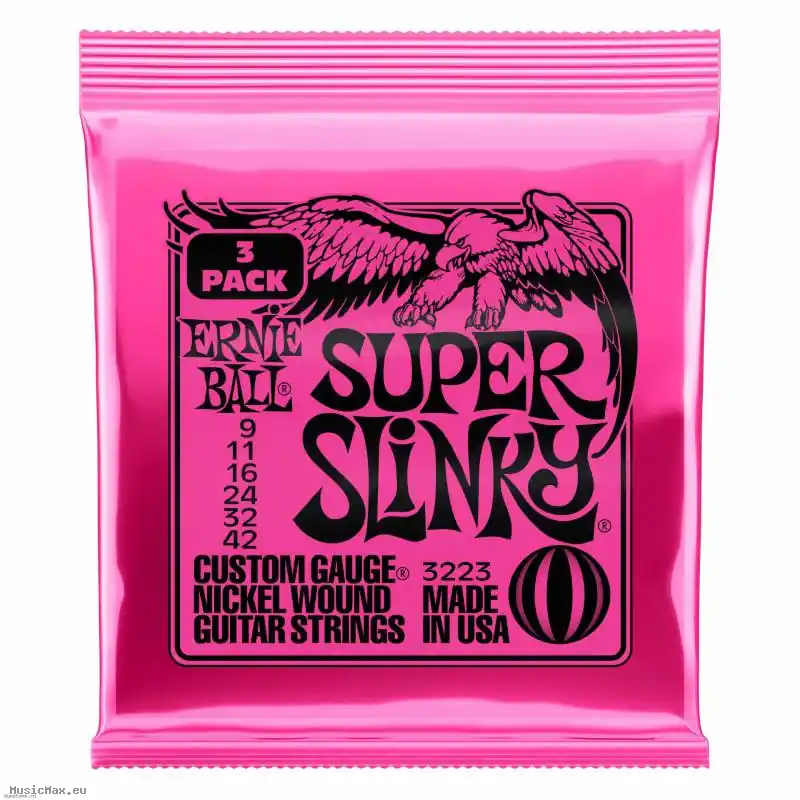 Neu Im Sortiment ERNIE BALL 3223 SUPER SLINKY 3-Pack 9-42 E-Gitarrensaiten