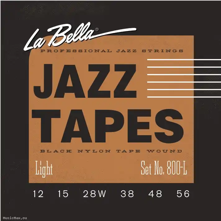 Sofort Bestellen LA BELLA 800L Jazz Tapes Black 12-56 Flatwound E-Gitarrensaiten