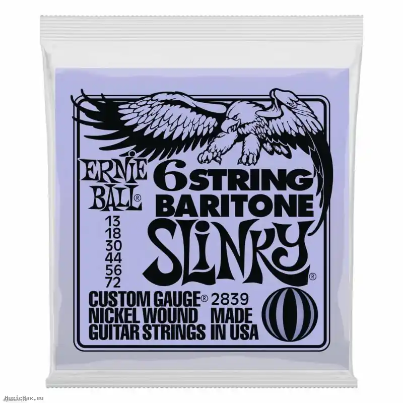 Kostenloser Versand ERNIE BALL 2839 BARITONE SLINKY 13-72 E-Gitarrensaiten