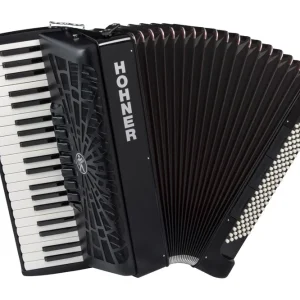 Markenprodukt HOHNER BRAVO III 120 New Bellow Black Akkordeon mit Tasche