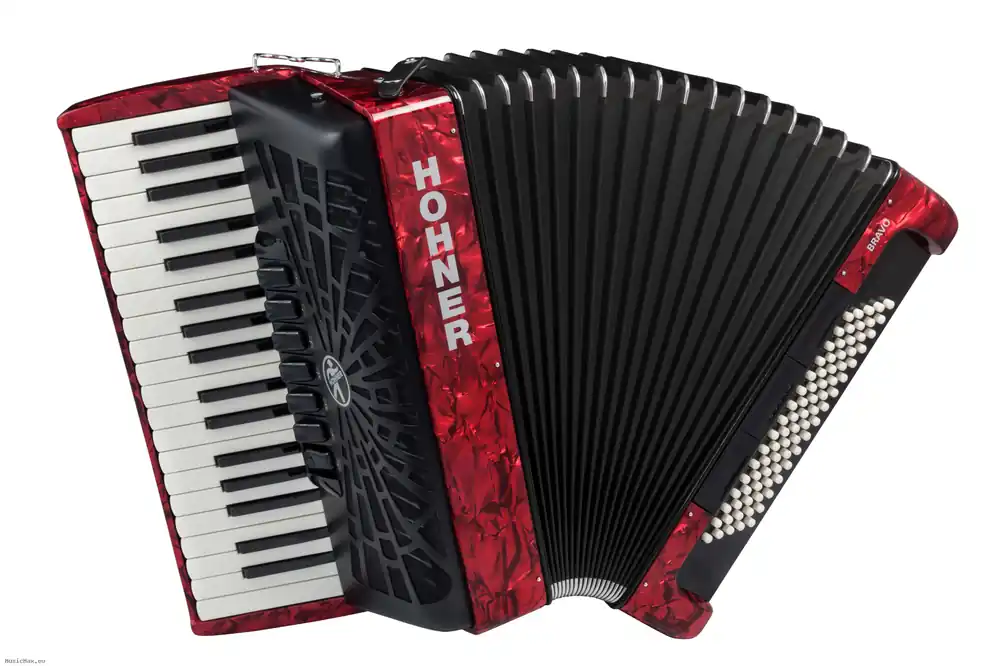 HOHNER BRAVO III 80 Red Akkordeon mit Tasche Preisknaller