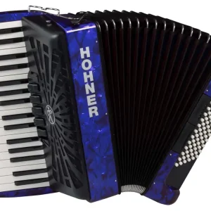 HOHNER ACCORDIONS BRAVO III 72 NEW BELLOW Blue Akkordeon mit Tasche Must-Have