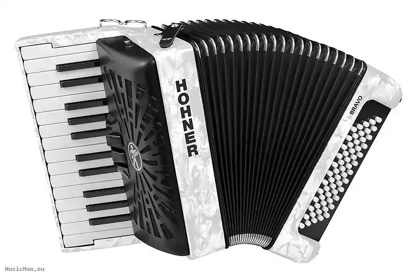 Meistverkauft HOHNER ACCORDIONS BRAVO II 60 New Bellow White Piano Accordion